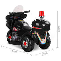 Thumbnail for Rigo Kids Electric Ride On Police Motorcycle Motorbike 6V Battery Black