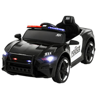 Thumbnail for Rigo Kids Ride On Car Electric Patrol Police Cars Battery Powered Toys 12V Black