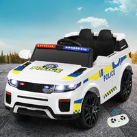 Thumbnail for Rigo Kids Ride On Car Electric Patrol Police Toy Cars Remote Control 12V White