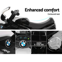 Thumbnail for Kids Ride On Motorbike BMW Licensed S1000RR Motorcycle Car Black