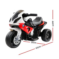 Thumbnail for Kids Ride On Motorbike BMW Licensed S1000RR Motorcycle Car Red