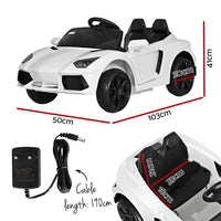 Thumbnail for Rigo Kids Ride On Car Outdoor Electric Toys Battery Remote Control MP3 12V White