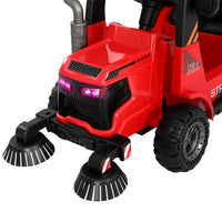 Thumbnail for Rigo Kids Ride On Car Street Sweeper Truck w/Rotating Brushes Garbage Cans Red