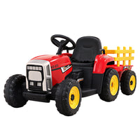 Thumbnail for Rigo Ride On Car Tractor Trailer Toy Kids Electric Cars 12V Battery Red