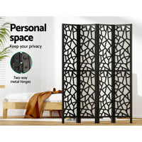 Thumbnail for Artiss 4 Panel Room Divider Screen 162x170cm Clover Black