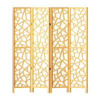 Thumbnail for Artiss 4 Panel Room Divider Screen 162x170cm Clover Natural