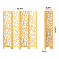 Thumbnail for Artiss 4 Panel Room Divider Screen 162x170cm Clover Natural