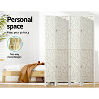 Thumbnail for Artiss 4 Panel Room Divider Screen 162x170cm Clover White