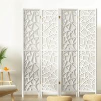 Thumbnail for Artiss 4 Panel Room Divider Screen 162x170cm Clover White