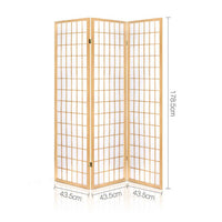 Thumbnail for Artiss 3 Panel Room Divider Screen 131x179cm Natural