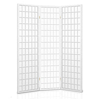 Thumbnail for Artiss Room Divider Screen Wood Timber Dividers Fold Stand Wide White 3 Panel