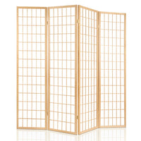 Thumbnail for Artiss 4 Panel Room Divider Screen 174x179cm Natural