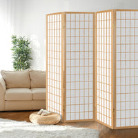 Thumbnail for Artiss 4 Panel Room Divider Screen 174x179cm Natural