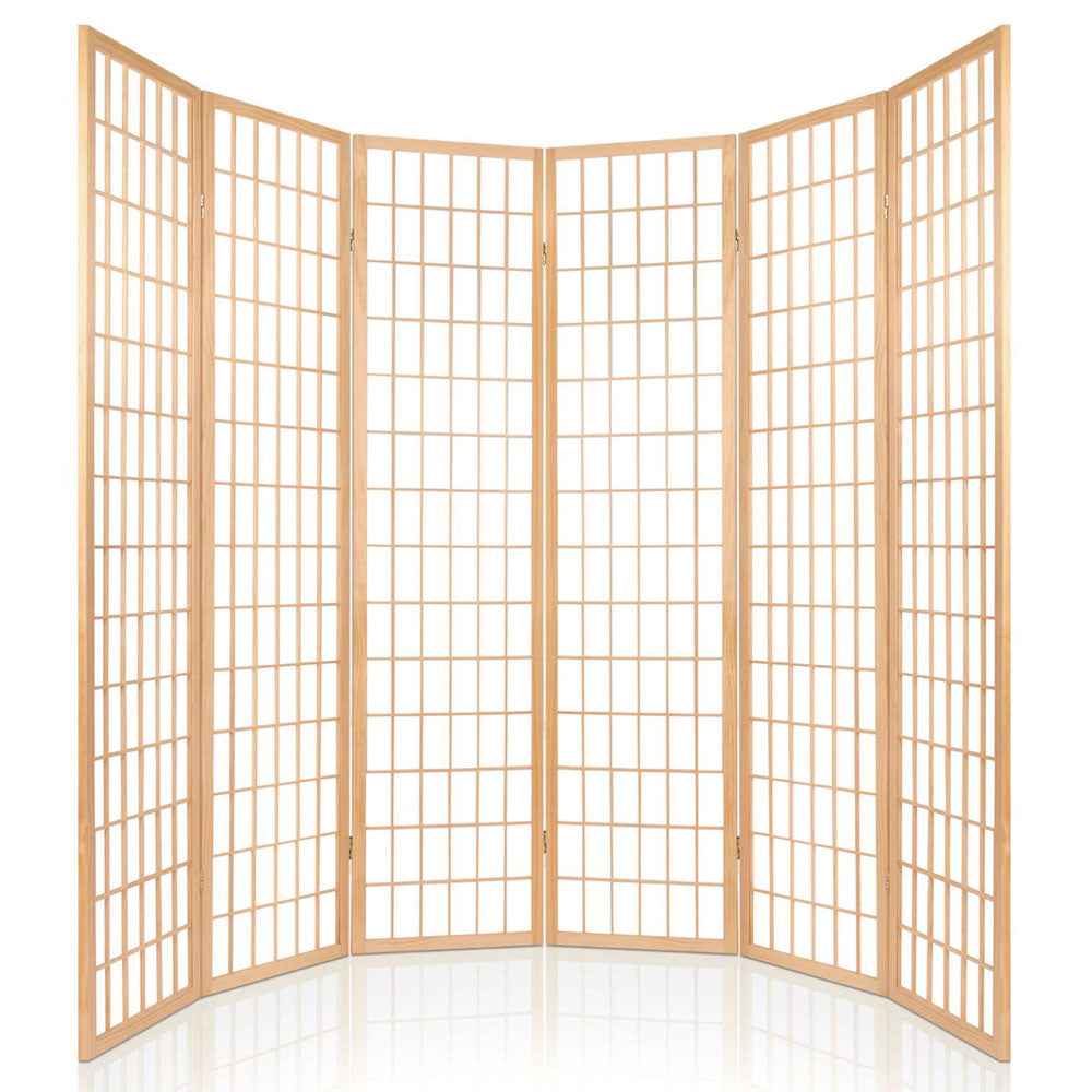 Artiss 6 Panel Room Divider Screen 261x179cm Natural