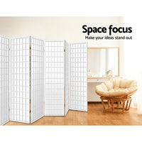 Thumbnail for Artiss Room Divider Screen Wood Timber Dividers Fold Stand Wide White 8 Panel