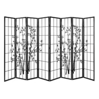 Thumbnail for Artiss 8 Panel Room Divider Screen 348x179cm Bamboo Black White