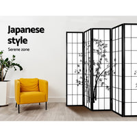 Thumbnail for Artiss 8 Panel Room Divider Screen 348x179cm Bamboo Black White