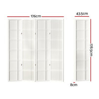 Thumbnail for Artiss 4 Panel Room Divider Screen 176x179cm Nova White