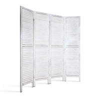 Thumbnail for Artiss 4 Panel Room Divider Screen 163x170cm Louver White