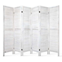 Thumbnail for Artiss 6 Panel Room Divider Screen 245x170cm Louver White