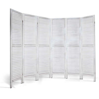 Thumbnail for Artiss 6 Panel Room Divider Screen 245x170cm Louver White