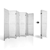 Thumbnail for Artiss 6 Panel Room Divider Screen 245x170cm Louver White