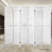 Thumbnail for Artiss 6 Panel Room Divider Screen 245x170cm Louver White