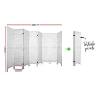 Thumbnail for Artiss 8 Panel Room Divider Screen 326x170cm Louver White