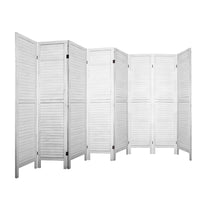 Thumbnail for Artiss 8 Panel Room Divider Screen 326x170cm Louver White