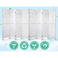 Thumbnail for Artiss 8 Panel Room Divider Screen 326x170cm Louver White