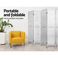 Thumbnail for Artiss 8 Panel Room Divider Screen 326x170cm Louver White