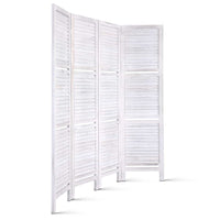 Thumbnail for Artiss 4 Panel Room Divider Screen 163x170cm Shelf White