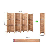 Thumbnail for Artiss 8 Panel Room Divider Screen 326x170cm Shelf Oak