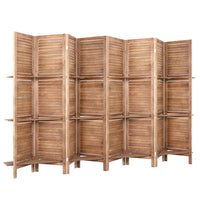 Thumbnail for Artiss 8 Panel Room Divider Screen 326x170cm Shelf Oak