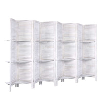 Thumbnail for Artiss 8 Panel Room Divider Screen 326x170cm Shelf White