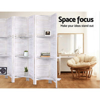 Thumbnail for Artiss 8 Panel Room Divider Screen 326x170cm Shelf White