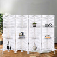 Thumbnail for Artiss 8 Panel Room Divider Screen 326x170cm Shelf White