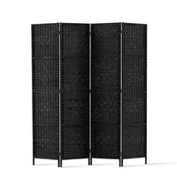 Thumbnail for Artiss 4 Panel Room Divider Screen Privacy Timber Foldable Dividers Stand Black