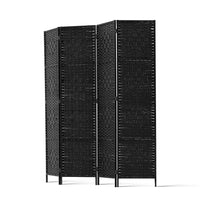 Thumbnail for Artiss 4 Panel Room Divider Screen Privacy Timber Foldable Dividers Stand Black