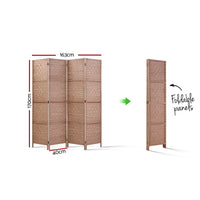 Thumbnail for Artiss 4 Panel Room Divider Screen Privacy Timber Foldable Dividers Stand Natural