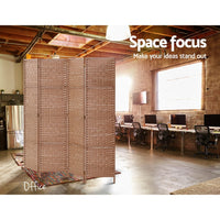 Thumbnail for Artiss 4 Panel Room Divider Screen Privacy Timber Foldable Dividers Stand Natural