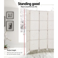 Thumbnail for Artiss 4 Panel Room Divider Screen Privacy Timber Foldable Dividers Stand White