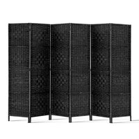 Thumbnail for Artiss 6 Panel Room Divider Screen Privacy Timber Foldable Dividers Stand Black