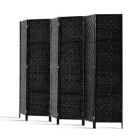 Thumbnail for Artiss 6 Panel Room Divider Screen Privacy Timber Foldable Dividers Stand Black