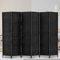 Thumbnail for Artiss 6 Panel Room Divider Screen Privacy Timber Foldable Dividers Stand Black