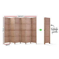 Thumbnail for Artiss 6 Panel Room Divider Screen Privacy Timber Foldable Dividers Stand Natural