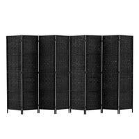 Thumbnail for Artiss 8 Panel Room Divider Screen Privacy Timber Foldable Dividers Stand Black