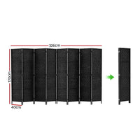 Thumbnail for Artiss 8 Panel Room Divider Screen Privacy Timber Foldable Dividers Stand Black