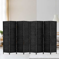 Thumbnail for Artiss 8 Panel Room Divider Screen Privacy Timber Foldable Dividers Stand Black