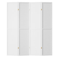 Thumbnail for Artiss 4 Panel Room Divider Screen 164x170cm Pegboard White